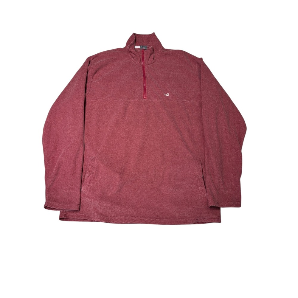 Southern Marsh Mens‎ Red Fleece Quarter Zip Pullover Sweater Size L
